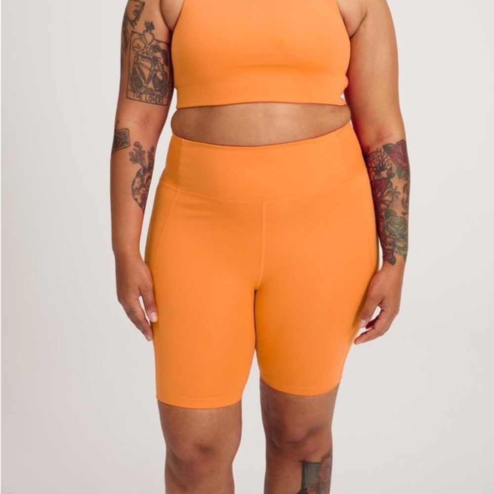 Girlfriend Collective Float Biker High Waist Shorts